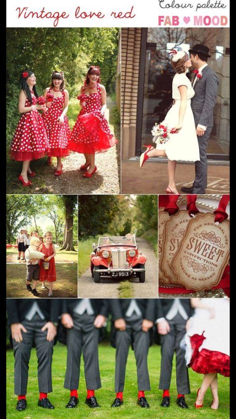 Eh 50s Wedding Theme, 50s Wedding, Rockabilly Wedding, Red Wedding Theme, Rustic Wedding Decorations, 1950s Wedding, Red Theme, Wedding Red, Wedding Vintage