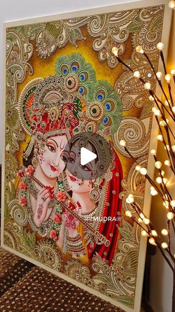 Radhakrishna Paintings, Big Painting Ideas Canvases, Big Painting Ideas, Big Painting, Mural Paintings, Lippan Art, Peacock Painting, Radha Krishna Love, Krishna Painting