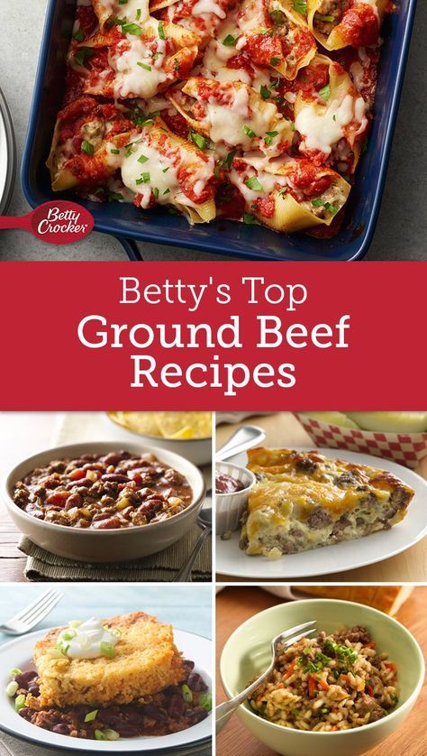 Ground Beef Ideas, Best Ground Beef Recipes, Beef Food Recipes, Betty Crocker Recipes, Meat Recipes For Dinner, Pillsbury Recipes, Beef Dinners, Beef Ground, Ground Meat Recipes