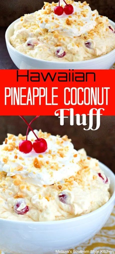 Hawaiian Food Recipes Desserts, Pineapple Party Food, Hawaiian Pineapple Coconut Cookies, Hawaiian Recipes Dessert, Hawaiian Pineapple Fluff, Hawaiian Fluff Salad, Pineapple Coconut Recipes, Hawaiian Food For Party, Hawian Food Luau Party