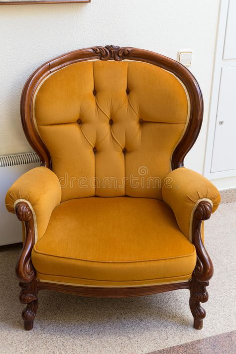 Vintage armchair stock photo Big Armchair, Ancient Background, Orange Armchair, Vintage Armchair, Artwork Poster, Armchair Vintage, Vintage Orange, Vector Artwork, Old Money