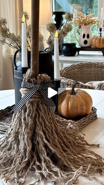 Jennifer Dempsey on Instagram: "Let’s make a plunger broom!  Wait until you see how cute this plunger witch broom turns it with just a plunger and nautical rope from Dollar Tree!  I painted my plunger then pulled apart the nautical rope and kept hot gluing it around until it was covered. I used 7 strains. I then used nautical wire also from DT around the top and added a cute bow.   What do you think? It turned out so cute! Let me know if you plan on making one too! . . #halloweenideas #halloweendiy #halloweencrafts #halloweeninspo #halloween2024 #dollartree #dollartreediy #dollartreecrafts #dollartreehalloween #halloweendecor" Plunger Witches Broom Diy, Plunger Broomstick, Dollar Tree Witches Broom, Dollar Tree Plunger Crafts, Dollar Tree Plunger Witch Broom, Plunger Witches Broom, Diy Witches Broom, Nautical Rope Crafts, Diy Witch Broom