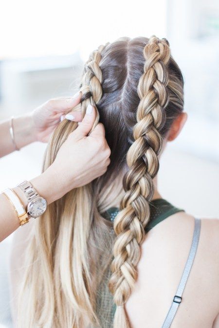 Master these Double Dutch braids in 3 steps & less than 5 minutes today on LaurenKelp.com Dutch Braids Short Hair, Reverse French Braids, Dutch Pigtail Braids, Dutch Braid Tutorial, Easy Bun Hairstyles For Long Hair, Braids Step By Step, Reverse French, Dutch Braid Hairstyles, Pigtail Braids