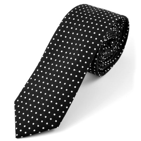 Black & White Dotted Cotton Tie Polka Dot Tie, Welcome To The Family, Jewelry For Men, Suit Accessories, Black Polka Dot, Accessories Jewelry, White Polka Dot, Black Tie, Classic Black