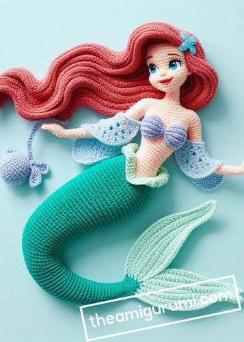 Crochet Ariel Doll, Crochet Stitch Doll Free Pattern, Crochet Ariel Doll Free Pattern, Mermaid Free Crochet Pattern, Amigurumi Disney Free Pattern, Ariel Crochet Pattern Free, Mermaid Tail Crochet Pattern Free, Free Crochet Mermaid Pattern, Ariel Crochet Pattern