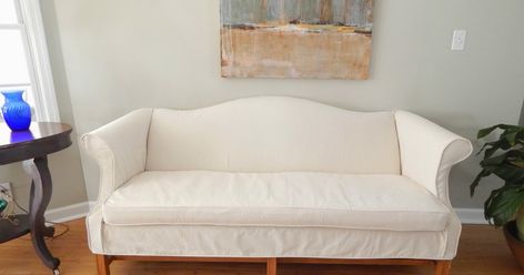 Couch Slip Cover Ideas, Drop Cloth Slipcover, Diy Furniture Sofa, Camelback Sofa, Pottery Barn Sofa, Upstate House, Couch Sets, Sofa Makeover, Best Leather Sofa