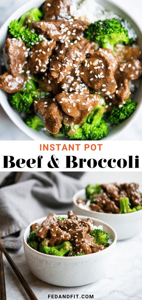 This Instant Pot beef and broccoli features tender beef in a savory garlic sauce and cooks up in minutes - making it perfect for busy weeknights! Broccoli Instant Pot, Delicious Instant Pot Recipes, Instant Pot Beef And Broccoli, Slow Cooker Freezer Meals, Beef Broccoli, Mexican Beef, Teriyaki Beef, Beef And Broccoli, Takeout Food