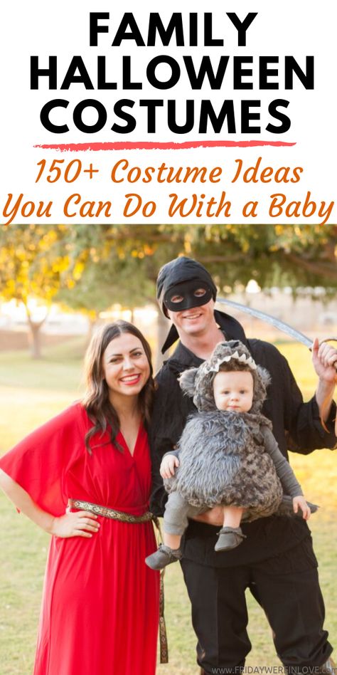 Family Halloween Costumes: 150+ family costumes you can do as a couple or with a baby Family Costumes For 3, Halloween Costume Awards, Family Costume Ideas, Couple Costume Ideas, Couples Costumes Creative, Old Halloween Costumes, First Halloween Costumes, Halloween Costumes For Family