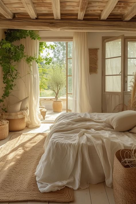 Cute House Bedroom, Cottages Bedrooms, Summer House Interior, Summer Bedroom Ideas, Country House Bedroom, Country Style Bedroom, Bedroom Country, Summer Bedroom, Bedroom Aesthetics