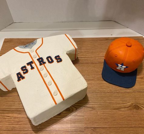 Baseball Jersey Cake, Astros Grooms Cake, Astros Cake, Baseball Grooms Cake, Houston Astros Jersey, Men Cakes, Astros Jersey, Jersey Cake, Grooms Cakes