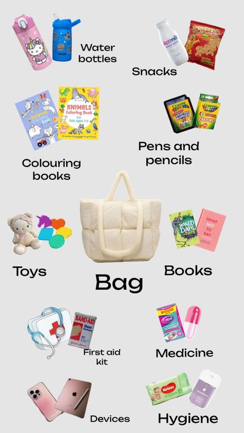 Babysitting must haves>>>> Sitting Bag, Babysitter Printable, Babysitting Bag, Babysitting Kit, Babysitting Hacks, Babysitting Flyers, Baby Siting, School Emergency Kit, Middle School Survival