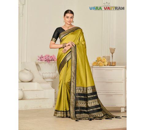 South Indian Fashion, Mens Ethnic Wear, Transparent Art, Golden Lace, Indian Bridal Lehenga, Black Backdrop, Gold Blouse, Banarasi Silk Saree, Wedding Sarees