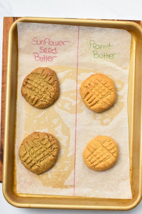 Sunflower seed butter, often called Sunbutter, is a fantastic alternative to peanut butter, especially for those with nut allergies. It's delicious, nutritious, and offers a similar 1:1 swap ratio in most recipes. However, baking with Sunbutter can present a surprising twist - your cookies might turn green! But fear not, this is a perfectly normal and harmless phenomenon with simple explanations and solutions. Sunflower Seed Cookies, Sunbutter Cookies, Sunflower Seed Butter, Seed Cookies, Weird Things, Sunflower Seed, Seed Butter, Sunflower Seeds, Allergies