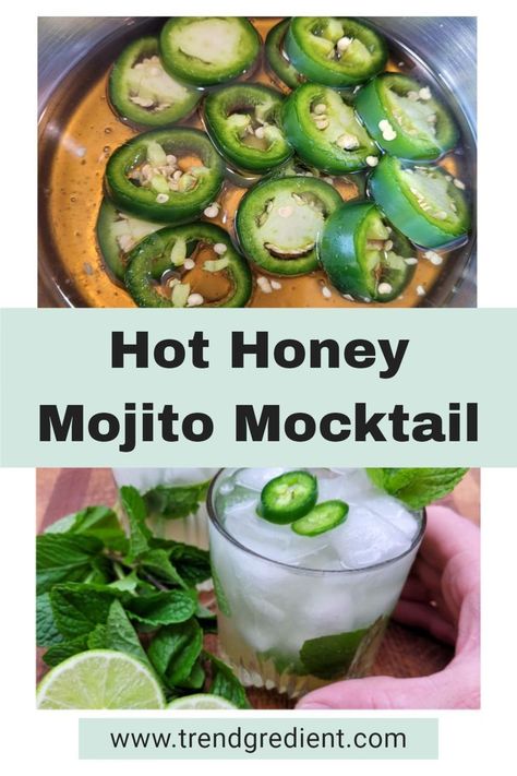 Enjoy all of the crisp, refreshing flavors of a mojito, with a sweet and spicy kick of jalapeño simple syrup. You won’t miss the booze! #drinkrecipe #mocktail #dryjanuary #nojito #hothoney Honey Chicken Wings Recipe, Healthy Spring Recipes, Healthy Kid Friendly Meals, Honey Simple Syrup, Kid Friendly Drinks, Mojito Mocktail, Healthy Brunch Recipes, Drink Recipes Nonalcoholic, Dry January