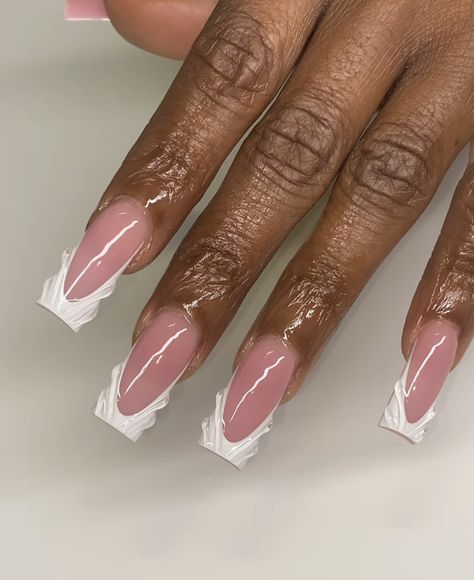 Vaca Nails, Ongles Gel French, Boujee Nails, French Rose, Long Square Acrylic Nails, Unique Acrylic Nails, Square Acrylic Nails, Semi Permanent, Nails Ideas