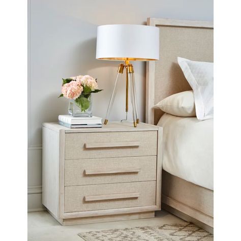 Dysen Nightstand | Joss & Main Modern Classic Nightstand, Dresser And Night Stand Set, Beige Nightstand, Oversized Nightstand, Tall Nightstand, Bedside Table Styling, Three Drawer Nightstand, Contemporary Nightstand, Nightstand Set Of 2