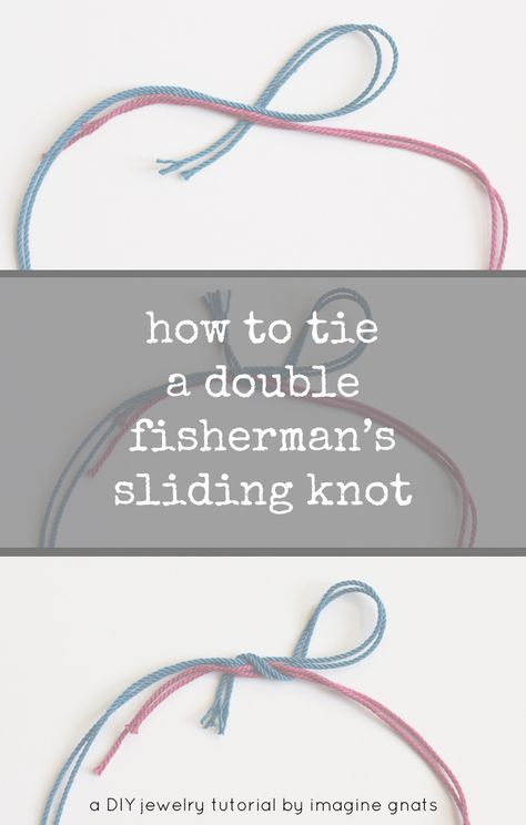 Double Sliding Knot, Lava Jewelry, Necklaces Diy, Necklaces Ideas, Slip Knot, Diy Bracelets Tutorials, Diy Jewelry Tutorials, Anklet Designs, Diy Jewelry Projects