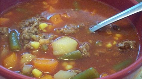 Home-Style Vegetable Beef Soup Mexican Beef Soup, Dried Peas, Peas Recipes, Beans Potatoes, Ground Beef And Potatoes, Beef Soup Recipes, Potato Dinner, Vegetable Beef Soup, Potatoes Carrots