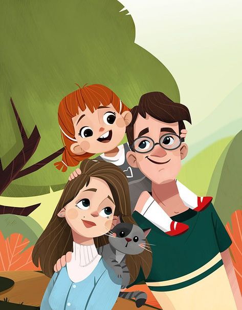 Cute Family Illustration, Family Character Design, Doll Illustration, Illustration Family, Cartoon Family, Illustration Art Kids, 동화 삽화, Family Drawing, Picture Books Illustration