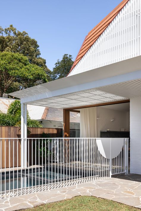 Paddington House II by Tribe Studio Architects - Project Feature - The Local Project - The Local Project White Metal Pool Fence, White Pool Fence, Paddington House, Pool Fence Ideas, Garden Pools, Fence Design Ideas, Australian Beach House, Metal Pool, White Pool