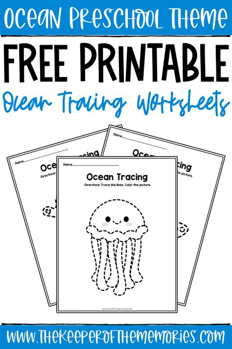 Practice fine motor skills while learning about the ocean with your preschoolers and kindergartners using these Free Printable Ocean Tracing Worksheets. Grab your no-prep printable preschool worksheets today! #ocean #tracing #coloring #preschool #kindergarten Animal Writing Activities, Ocean Activities Preschool, Coloring Preschool, Ocean Lesson Plans, Black Pink Dress, Ocean Theme Preschool, Tracing Worksheets Free, Printables Preschool, Ocean Activities