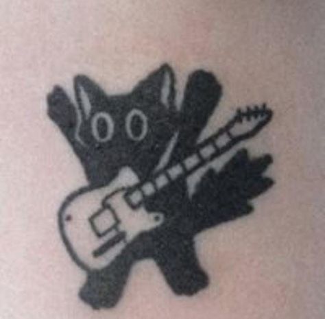 Funky Tattoos, Guitar Tattoo, Celtic Tattoo, More Tattoo, Cat Tattoos, Tattoo Simple, Cute Little Tattoos, Simple Tattoo, 캐릭터 드로잉