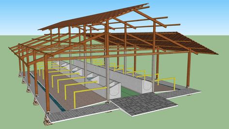 Cattle Barn Designs, Cow Shed Design, Cattle Housing, Poultry Farm Design, Shed Design Plans, Goat Shed, Store Warehouse, Cattle Barn, Cow Shed