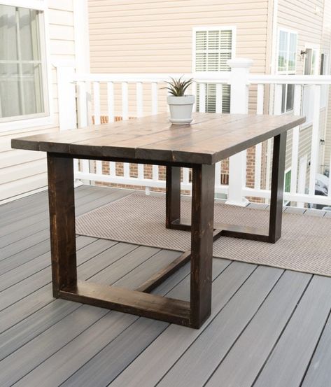 Kreg Jig Project Plans: 30 Free Plans That Use Pocket Hole Joinery Outdoor Wood Dining Table, Modern Outdoor Dining Table, Dining Table Ideas, Diy Esstisch, Modern Outdoor Table, Koti Diy, Table Build, Modern Outdoor Dining, Diy Dining Table