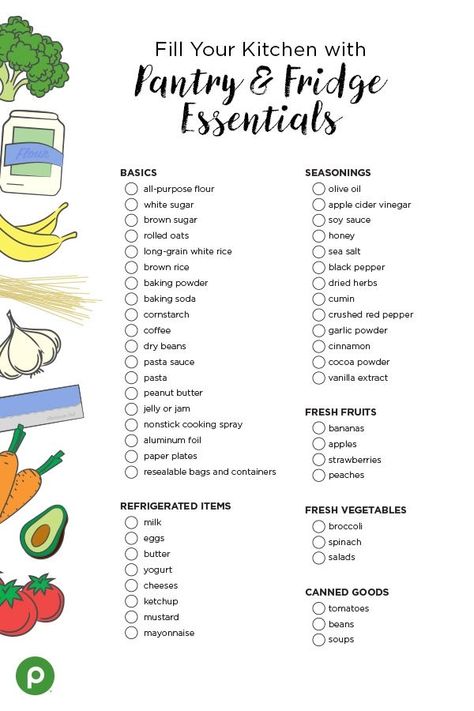 Fridge Essentials, First Apartment Tips, New Home Essentials, First Apartment Essentials, Check Lists, New Home Checklist, First Apartment Checklist, Pantry Fridge, House Organization