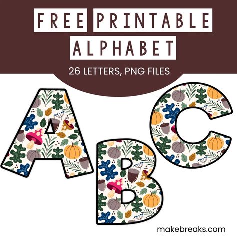 Autumn Symbols, Free Printable Letter Templates, Fall Letters, Paper Beads Template, Printable Letter Templates, Alphabet Letter Templates, Letters Printable, Free Printable Puzzles, Alphabet Drawing