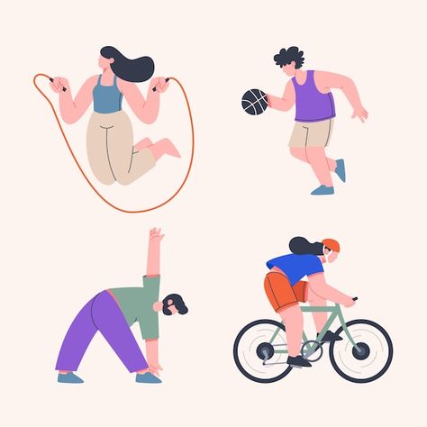 Free vector hand drawn people doing spor... | Free Vector #Freepik #freevector #illustration-pack #fitness-illustration #hand-drawn-illustration #physical-fitness Physical Fitness Drawing, Exercise Illustration, Fitness Illustration, Drawn People, Devil Quotes, Sports Illustration, Sport Illustration, Simple Illustration, Drawn Illustration