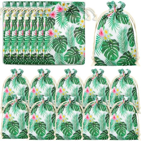 PRICES MAY VARY. Abundant Quantity and Proper Size: there are 20 pieces of luau favor bags in the package, each bag is approx. 15 x 20 cm/ 6 x 8 inches, sufficient quantity and suitable size to fully meet your daily and holiday gift wrapping and storage needs, please check the size before ordering Washable and Reusable: this hawaiian gift bags are made of canvas fabric with patterns printed on both sides, tightly stitched so that it won't break or fade easily, washable and reusable; Designed wit Luau Favors, Summer Birthday Themes, Luau Party Favors, Summer Favors, Canvas Gift Bag, Hawaiian Gifts, Tropical Gifts, Hawaii Gift, Luau Birthday Party