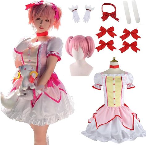 Amazon.com: Generic Madoka Magica Cosplay Costumes Anime Them Party Uniform Full Set Halloween Party Dress Up Dress Suit Uniform Full Sets, X-Small, Clothes+wig : Clothing, Shoes & Jewelry Madoka Magica Cosplay, Madoka Cosplay, Pretend Play Costumes, Amazon Things, Halloween Party Dress, Character Clothing, Puella Magi, Game Dresses, Cute Halloween Costumes