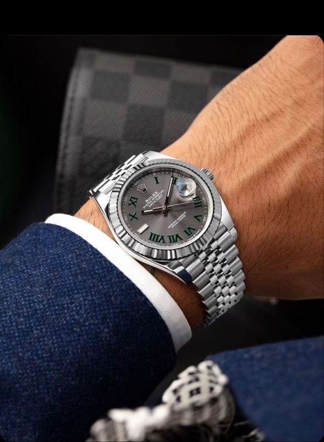 Rolex Date Just Wimbledon, Rolex Wimbledon, Movado Watches, Mens Work Outfits, Movado Bold, Fancy Watches, Movado Watch, Mens Fashion Watches, Gold Watch Men