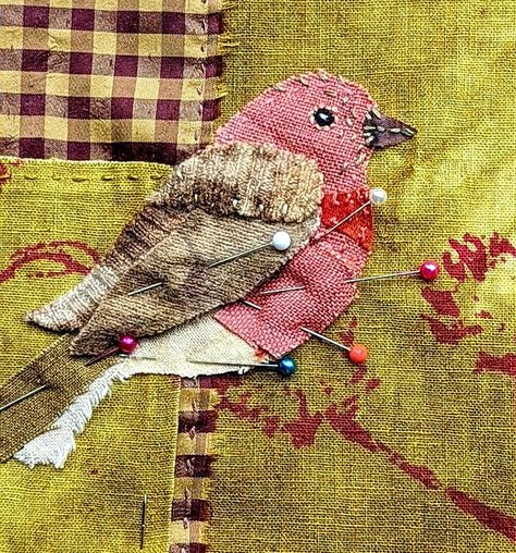 Bird Patterns And Templates, Bird Applique, Scrap Fabric Crafts, Textile Art Embroidery, Fabric Cards, Bird Quilt, Ideas For Easter Decorations, Applique Quilting, Ideas For Easter