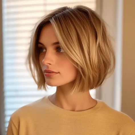 The “Bubble Bob” Cut Is Trending – Here Are 25 Amazing Ideas For You Messy Bob Haircut, Blonde Bob Hairstyles, Choppy Bob Hairstyles, Chin Length Hair, Penteado Cabelo Curto, Short Hairstyle, Haircuts For Fine Hair, Short Hair Haircuts, Bob Haircut