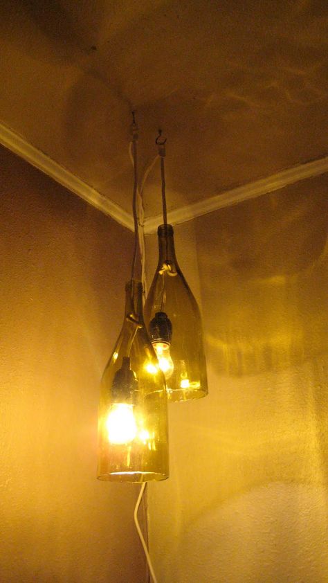 How to Make a Glass Wine Bottle Pendant Light DIY Bottle Light Fixture, Wine Bottle Light Fixture, Bottle Pendant Light, Diy Wine Bottle, Wine Bottle Light, Wine Bottle Lamp, Diy Pendant Light, Recycled Wine Bottles, Pendant Light Kit