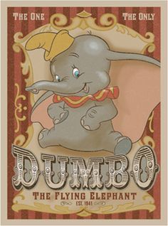 *DUMBO The flying Elephant ~ Dumbo, 1941 Dumbo 1941, Vintage Disney Posters, Dumbo Disney, Photowall Ideas, Disney Movie Posters, Dumbo The Flying Elephant, Film Vintage, Flying Elephant, Retro Disney