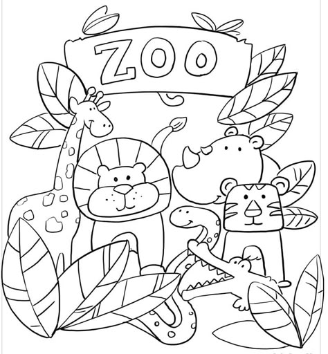 Zoo Animals Preschool, Zoo Coloring Pages, Race Car Coloring Pages, Zoo Animal Coloring Pages, Animals Coloring Pages, Preschool Coloring Pages, Cars Coloring Pages, Animals Coloring, Animal Crafts For Kids