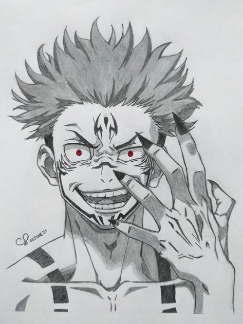 Sukuna Sketch Pencil, Sukuna Drawing Art, Sukuna Sketch, Sukuna Drawing, Anime Awards, Draw Love, Anime Face Drawing, Last Hours, Naruto Sketch Drawing