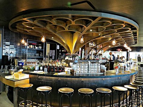 Coffee Warehouse, Brookfield Place, Circle Bar, Desain Pantry, Art Deco Bar, Battery Park, Luxury Bar, Bar Interior, Lounge Design