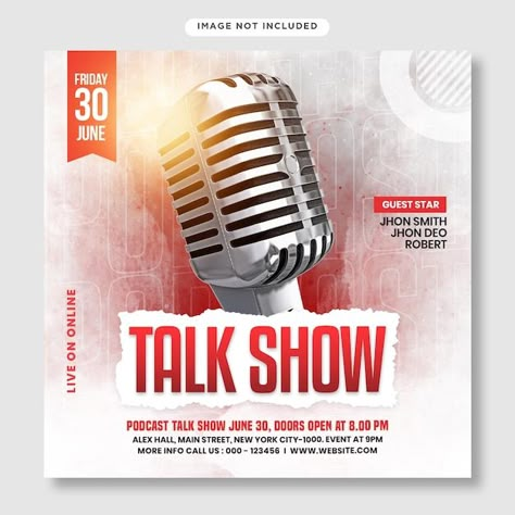 Public Speaking Flyer Design, Live Show Poster Design, Public Speaking Poster Design, Podcast Poster Ideas, Podcast Flyer Design, Talk Show Poster Design, Talk Show Poster, Canva Posters Ideas, Podcast Poster