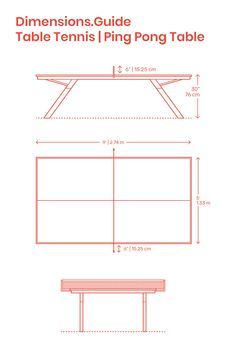 Table tennis tables are regulated playing surfaces designed specifically for the game of table tennis (ping-pong). Table tennis tables measure 9’ | 2.74 m long by 5’ | 1.525 m in wide. The playing surface of a ping-pong table must be set at a height of 2.5’ | 76 cm. Downloads online #tabletennis #pingpong #sports #games Outdoor Table Tennis Area, Ping Pong Table Dimensions, Table Tennis Dimensions, Pingpong Design, Ping Pong Table Top, Outdoor Ping Pong, Outdoor Table Tennis Table, Outdoor Ping Pong Table, Saw Table