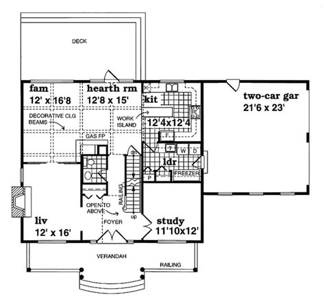 Plan #47-891 - Houseplans.com Country Colonial House, Colonial Floor Plan, Veranda Railing, Country Colonial, Colonial Style House, Colonial Style House Plans, Colonial House Plans, Colonial Farmhouse, Colonial Design