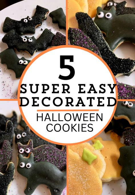 Easy Halloween Cut-Out Cookies Royal Icing Halloween Cookies, Halloween Cut Out Cookies, Halloween Decorated Sugar Cookies, Halloween Decorated Cookies, Halloween Cookie Designs, Halloween Cut Outs, Halloween Sugar Cookies Decorated, Easy Halloween Cookies, Halloween Cookie Recipes