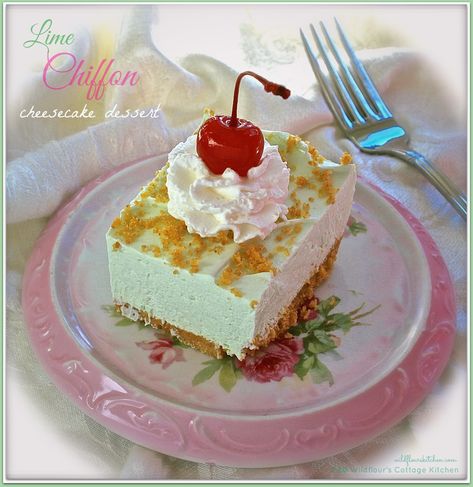 lime chiffon dessert Chiffon Cheesecake, Lime Chiffon, Cheesecake Desserts Recipes, Bridal Shower Desserts, Cheesecake Dessert, Cookie Cakes, Pretty Dessert, Unique Desserts, Whipped Cream Cheese