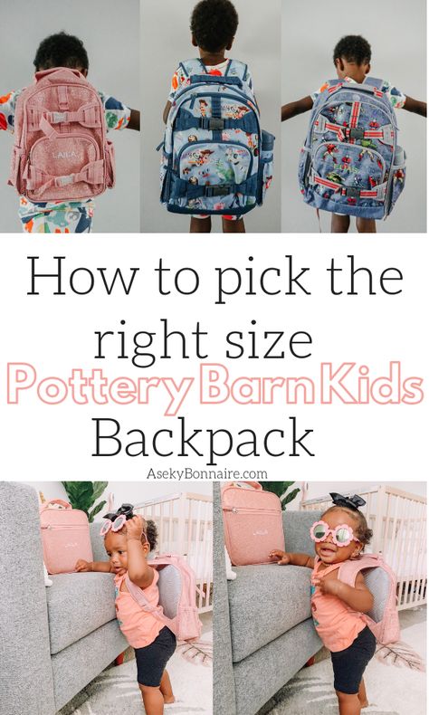 Pottery Barn Kids Backpack Size Comparison Pottery Barn Backpack, Backpack Hacks, Best Kids Backpacks, Pottery Barn Kids Backpack, Bringing Up Baby, 20l Backpack, Couples Toys, Back To School Organization, Kindergarten Backpack