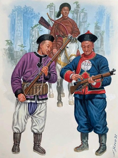 Horse Archer, Chinese Army, Army Art, Boxer Rebellion, History Of China, Chinese Armor, Old Warrior, Century Uniforms, Cool History