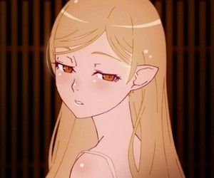 kizumonogatari, monogatari, and shinobu image Shinobu Oshino, Anime Character, We Heart It, Gif, Blonde, Lost, Hair, Anime