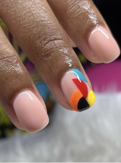 Nails With One Accent Nail, Minimalist Short Nails, One Accent Nail, Dope Nail Designs Short, Nail Designs Short, Fresh Nails, Manicured Nails, Minimal Nails Art, Minimalist Nail Art